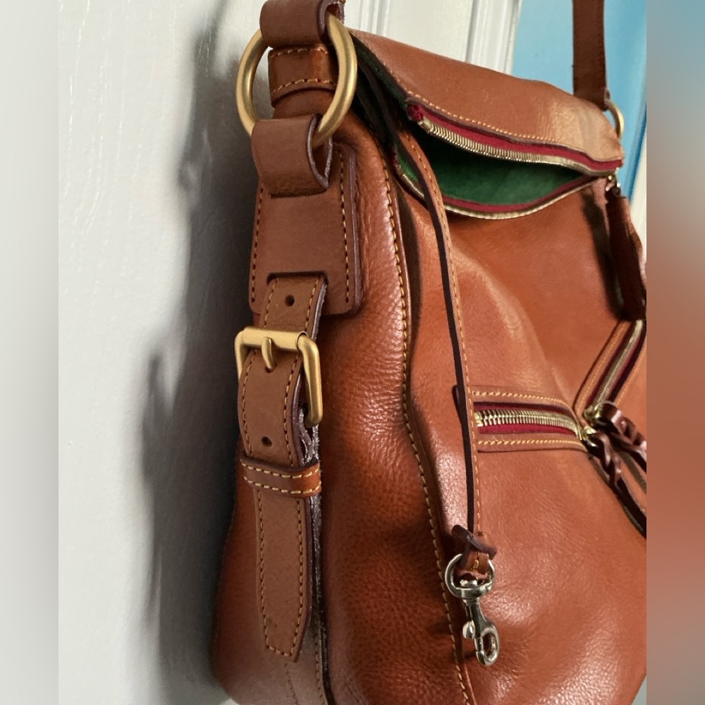 Vintage Dooney & Bourke Florentine Leather East/West Zip Sac Handbag - Picture 6 of 6